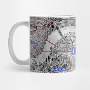 London underground map drawing art Mug